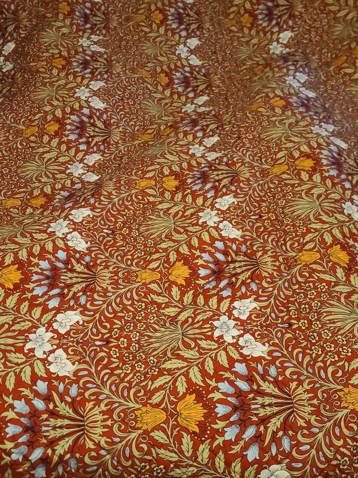 Colcha William Morris GARDEN Red King QUILT de 106" x 90" nueva reenvasada Foto 2 de 4