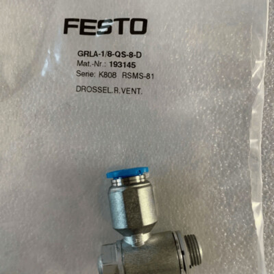 GRLA-1/8-QS-8-D 193145 1PCS FESTO One-way Flow Control Valve Fast Delivery