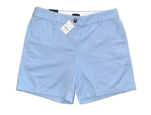J. Crew NEU Damen mittelhoher Bund 7" Baumwolle Chino Shorts hellblau mittellang Gr. 6
