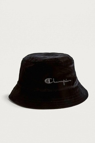 Champion Black Velvet Bucket Hat Size M 