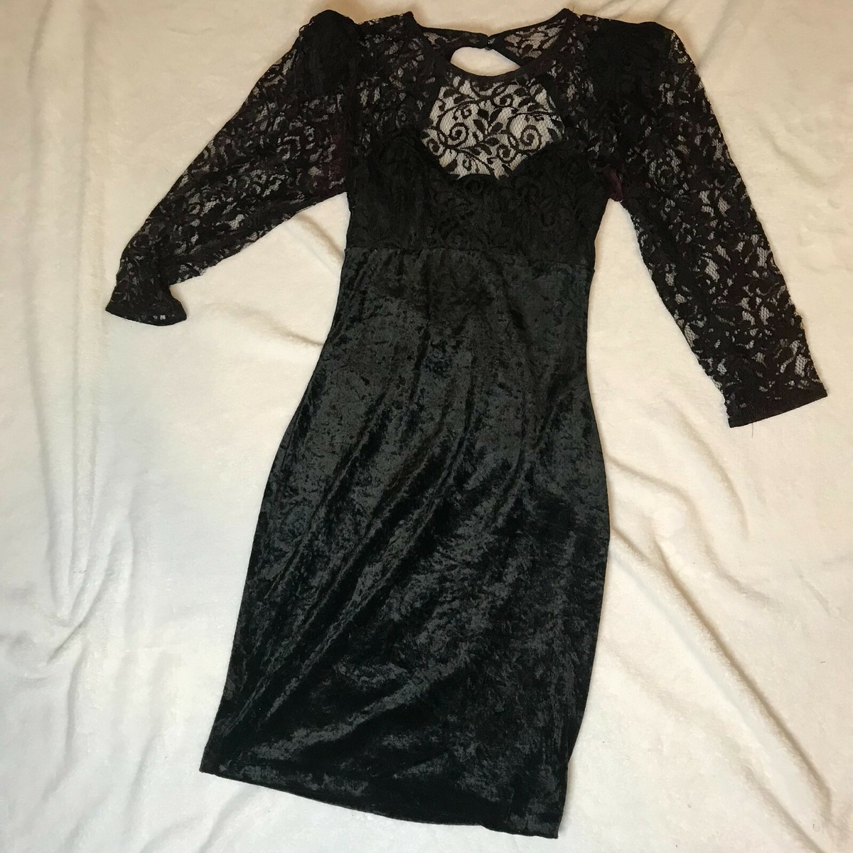 ebay little black dress Vintage Size Medium Sequin dress