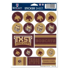 Texas State Bobcats Vinyl Die-Cut Sticker Set / Decal Sheet *Free Shipping