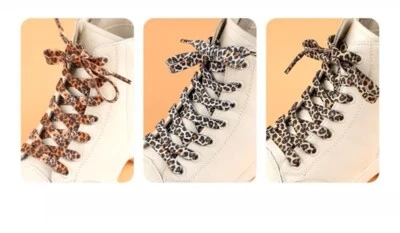 UNBRAND Leopard Print Laces Flat Lace Shoelaces Colourful 120cm UK Seller Stock