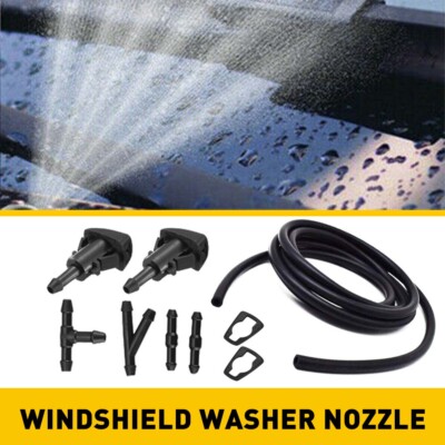 For 2009-2010 Dodge 1500 RAM 2500 3500 Windshield PICKUP Washer Nozzles 2M Hose