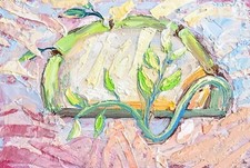 Bamboo Zen Oil Painting 15x10cm Plants Abstract Original Painting On Painting Board Bamboo Zen Oil Painting 15x10cm Plants Abstract Original Painting On Painting Board