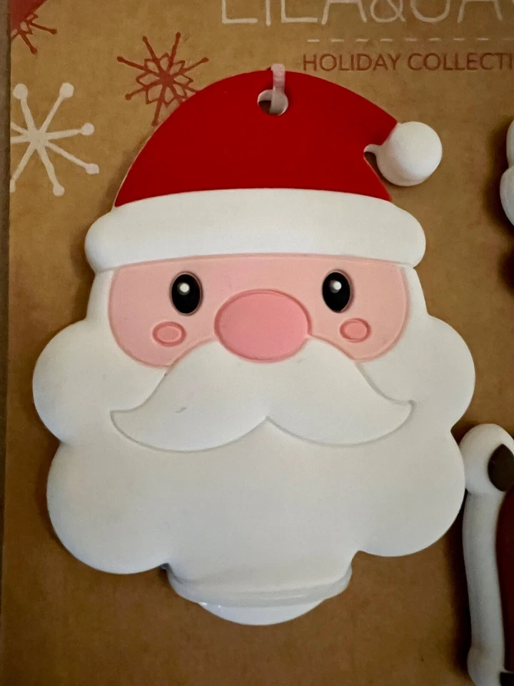 Lila Jack Infant 2 Pack Teethers Silicone Reindeer  Santa Claus Holiday Teething - Image 3 of 4