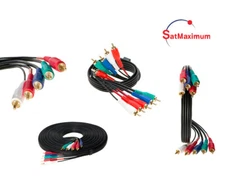 5 RCA Male to 5 RCA Male Audio Video Component Cable TV DVD Blu-ray Cord - LOT