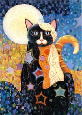 DIAMOND DOTZ Diamond Painting Katze im Mondlicht 40x30 cm Pracht Creatives Hobby - Neu