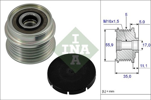 Poulie Alternateur INA 1124792 VL - Pour Embrayages 535017810 - Pièce Automobile D'origine