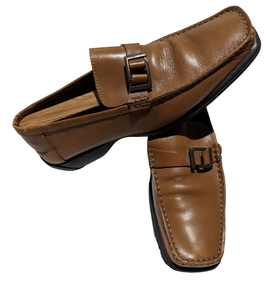 Florsheim Mocasines de Conducción Zapatos de Barco Para Hombres Talla 8D Cuero Caramelo Sin Cordones Usados en Excelente Condición Foto 2 de 4