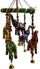 Vintage Crib Mobile Oriental Elephants Baby Cot Bright Colors Just Hangs