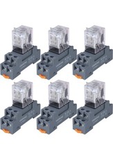 6 Pc Electromagnetic Power Relay 8-pin 10A AC 110/120V With Base 28vdc