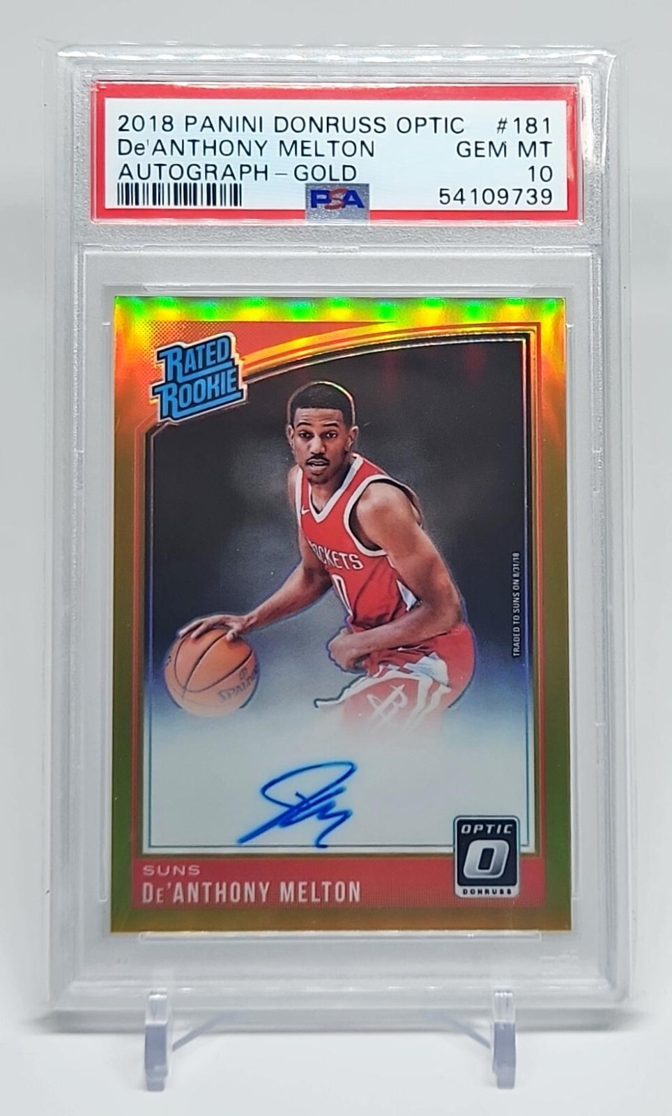De'Anthony Melton 2018-19 Donruss Optic Gold Prizm Auto Rookie RC 04/10 PSA 10