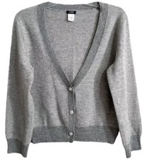 J. Crew Womens Jewel Crystal Buttons V-Neck Cardigan Sweater Wool Cashmere XS