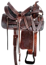 Handcrafted Western Barrel Racing Pleasure Trail Horse Saddle Tack Set 10' to 18