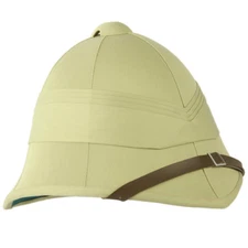 Military Style Classic British Army Tropical Pith Helmet Unbadged Replica Khaki