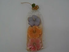 HAWAIIAN FLOATING CANDLES 3 FLOATING HIBISCUS FLOWERS GIFT PACK WEDDING BEACH