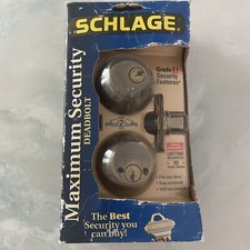 Schlage Deadbolt Locks Maximum Security Sided Keyed Antique Brass New