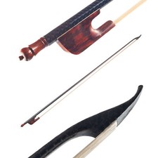 4/4 Violin Fiddle Bow Baroque Style Carbon Veneer Round Stick Ebony H9B9
