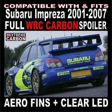 Carbon FULL WRC Heckstiefelspoiler + klare LED FÜR Subaru Impreza 01-07 WRX STI