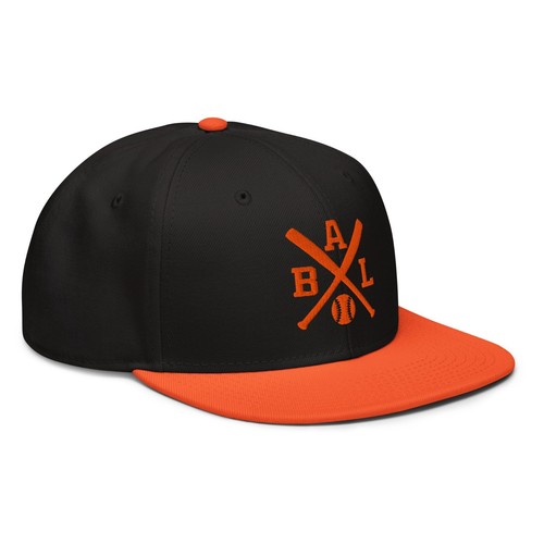 Baltimore Baseball Bats Retro Oriole Snapback Hat Baseball Cap - Picture 4 of 11