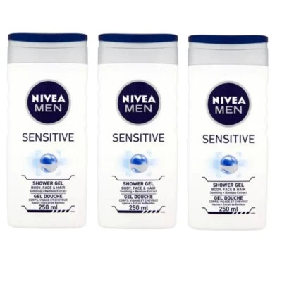 Nivea Men Sensitive Shower Gel 250ml Pack -3