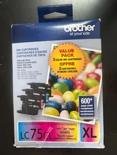 BROTHER LC75CL XL COLOR INK CARTRIDGES  LC753PKS 8453/OB