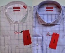 NWT HUGO Red Label By Hugo Boss Sharp Fit Long Sleeve Checked Dress Shirt