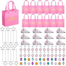 Hungdao 72 Pcs Princess Pretend Jewelry Toys for Girls Includes 48 Pcs Prince...