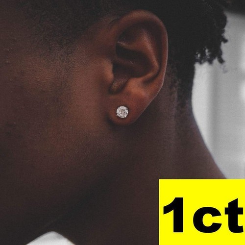 Echt Moissanit Pushback Ohrstecker 925 Silber Hip Hop Herren Damen 3mm-10mm - Bild 6 von 18