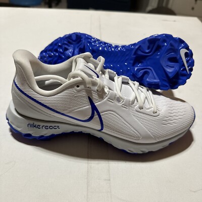 New Nike React Mens Size 8 Infinity Pro White Racer Blue Golf Shoes CT6620-125