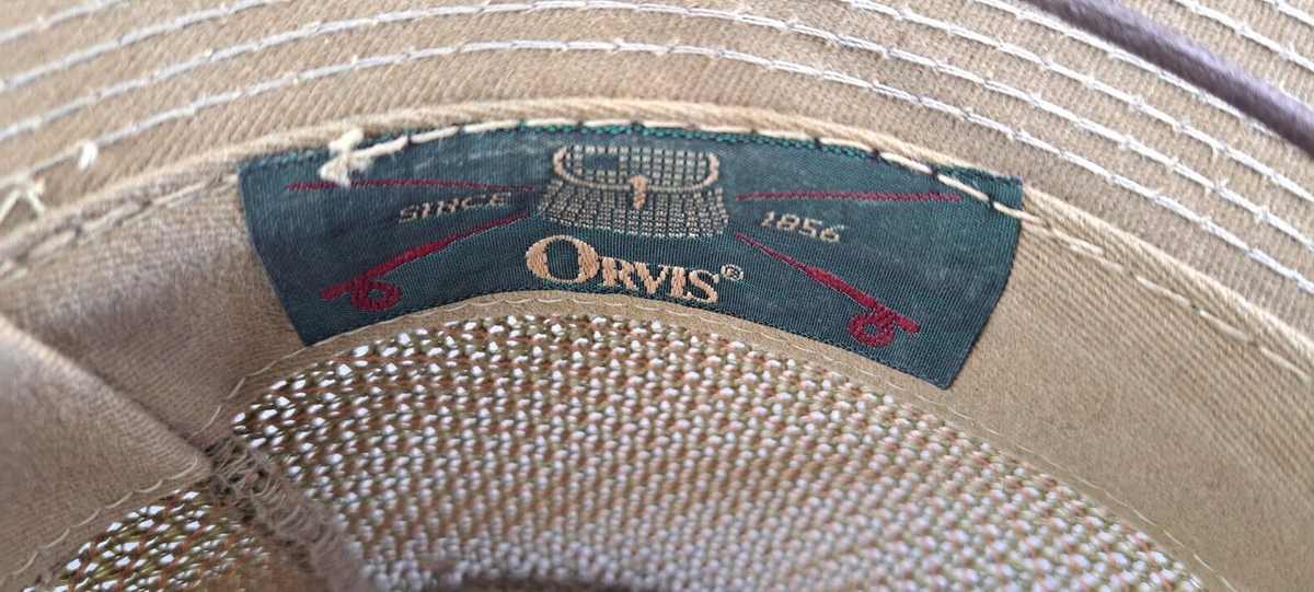 Vintage Orvis Oil Cloth Hat Sz Medium Waxed Safari Outdoors Hiking