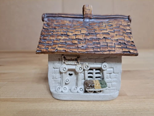 Windy Meadows Pottery PRODUCE/HOUSE, Signed 1980's  Hometown Collection Handmade
