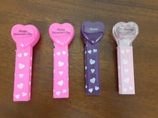 4 Valentine Pez Lot with 4 Heart Pez