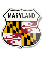 State Flag of Maryland - Shield Shape - Aluminum Sign - Made in the USA