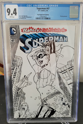 SUPERMAN #47 CGC 9.4 GRADED 2016 HARLEY'S LITTLE BLACK BOOK SKETCH VARIANT COVER