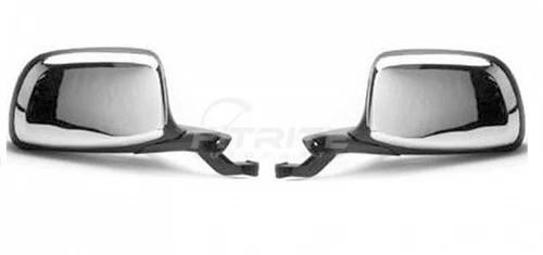 Left & Right Manual Mirror Manual Folding Black Chrome For 1992-1997 Ford F-350