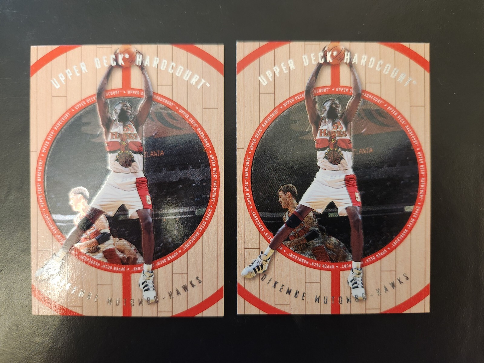 Dikembe Mutombo #18 NBA 1998-99 Upper Deck Hardcourt Atlanta Hawks 2 CARD LOT NM