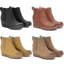 Women's Wedge Boots Comfortable Ankle Wedge Booties Casual Boots Pull On