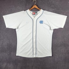 Vintage Nike North Carolina Tar Heels Baseball Jersey Mens XXL White Blue