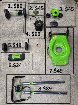 #ad greenworks 80v 21 self propelled mower Cooling Fan Impeller blade connector $45.00