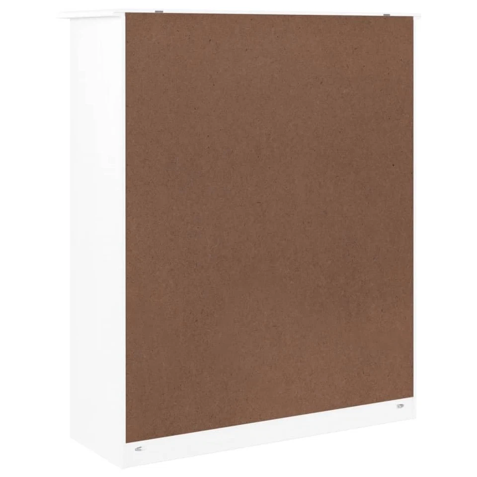 Cómoda Blanco 30.3"x11.8"x36.2" Madera Maciza Pino para Salón, Cocina Foto 2 de 4