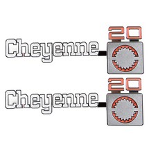 Front Fender Emblem Cheyenne 20 Pair Chevrolet C10 1975-1980