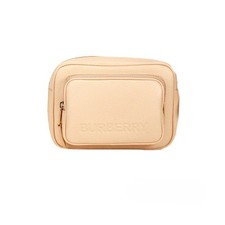 Burberry Small Branded Peach Pink Grainy Leather Camera Crossbody Bag