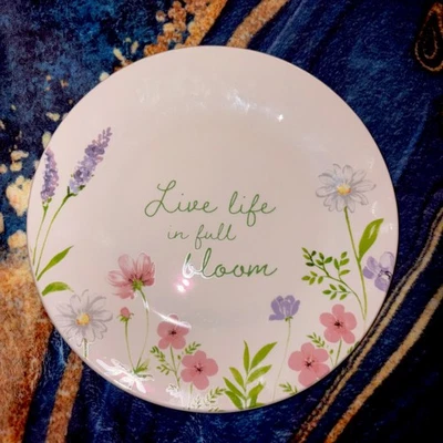Royal Norfolk Garden Blooms Floral Live Life In Full Bloom Salad Desert Plates 4