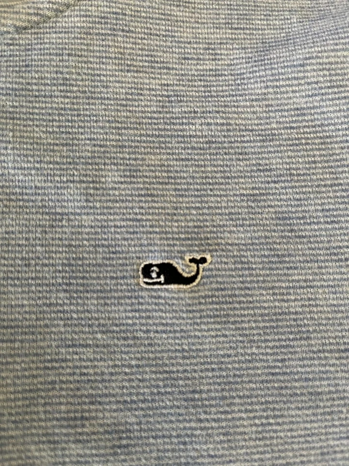 Suéter Vineyard Vines Agua Salada Cuarto Cremallera Niños XL Azul Ballena Logo Pullover Foto 4 de 4