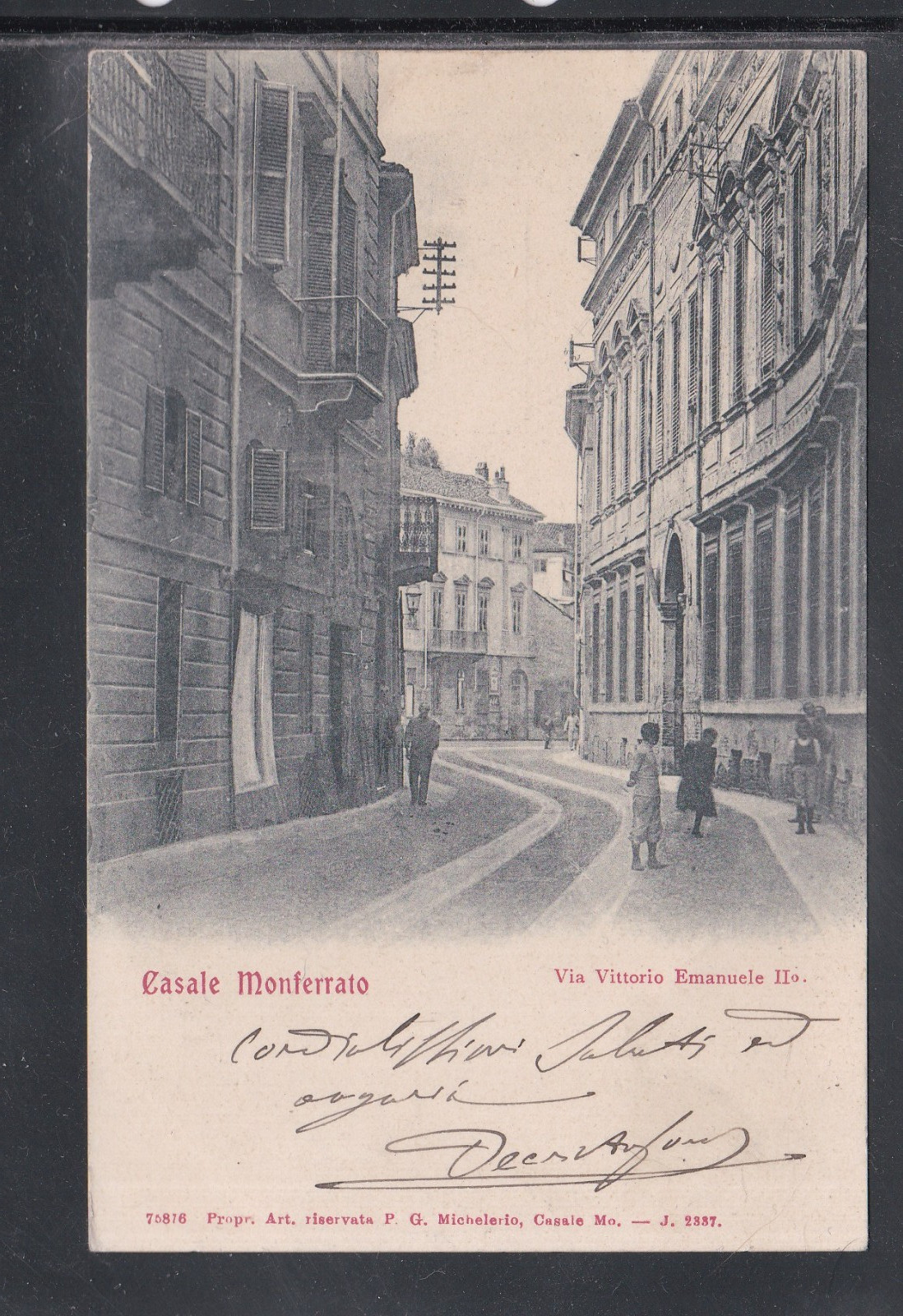 Cartolina Casale Monferrato Via Vittorio Emanuele II ANIMATA AF1548