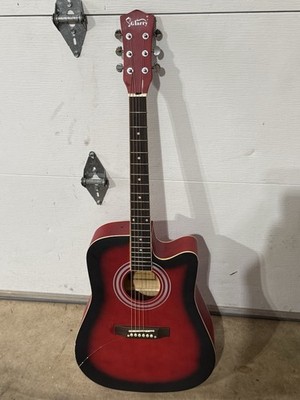 Glarry GT502 Acoustic Guitar Cutaway Red Burst + Gig Bag   Read Desc