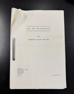 Jack And The Beanstalk SCRIPT by Kenneth Alan Taylor-RARE/UNIQUE