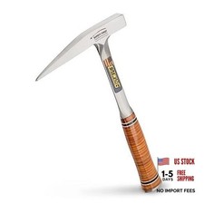 Rock Pick - 13 oz USA Made Geology Hammer with Genuine Leather Smooth Face